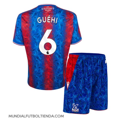 Camiseta Crystal Palace Marc Guehi #6 Primera Equipación Replica 2024-25 para niños mangas cortas (+ Pantalones cortos)